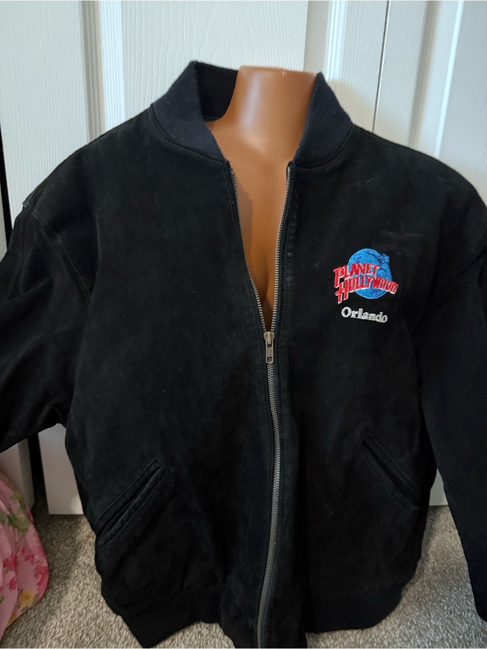 Planet Hollywood Orlando Black Suede Bomber Jacket